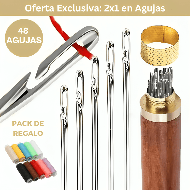 2 Cajitas de Agujas + Pack de Hilos GRATIS